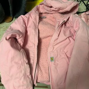 Carhartt Kids' Pink Sherpa-Lined Hooded Jacket 7/8